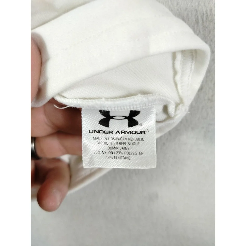 Under Armour Shirt Mens Large White Mock Neck Long Sleeve Athletic Base Layer
